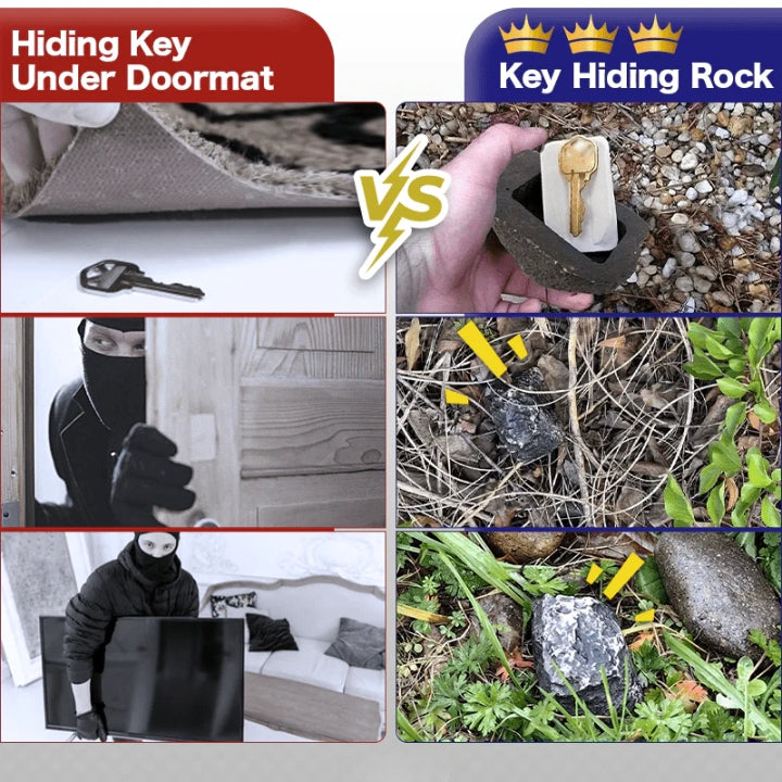 Realistic Outdoor Emergency Key Hider Rock